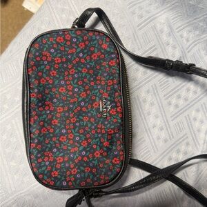 Coach Floral Crossbody Bag - Black and Red